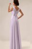 Robe demoiselle d'honneur plissé fermeutre eclair en chiffon v encolure a-ligne - 2