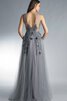 Robe de bal appliques avec manche courte ligne a en tulle col ras du cou - 2