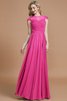 Vestido de Dama de Honor de Corte princesa de Corte-A en Gasa de Escote redondo - 16