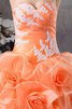 Robe de quinceanera de col en cœur avec fleurs decoration en fleur de lotus de mode de bal - 7