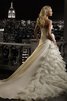 Robe de mariée de traîne moyenne de bustier en organza cordon ruchés longs - 2