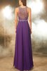Normale Taille Ärmelloses Schaufel-Ausschnitt Bodenlanges Anständiges Abendkleid - 2