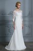 Robe de mariée en 3/4 manche de sirène charmant avec broderie simple - 5