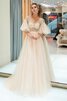 Bezaubernd Halbe Ärmeln Normale Taille Extravagantes Formelles Ballkleid - 4