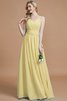 Abito da Damigella Senza Maniche Naturale in Chiffon Principessa A-Line - 14