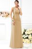 Empire Taille Enganliegendes Ärmelloses Brautjungfernkleid mit Drapierung aus Chiffon - 6