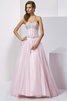 Duchesse-Linie Normale Taille Perlenbesetztes Bodenlanges Quinceanera Kleid aus Satin - 1