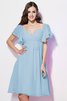 Robe demoiselle d'honneur bref en chiffon avec manche courte collant de lotus - 17