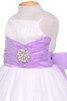 Robe de cortège enfant manche nulle ruché a-ligne avec perle - 2