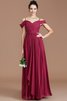 Prinzessin Chiffon Ärmelloses Schulterfreier Ausschnitt Bodenlanges Brautjungfernkleid - 6