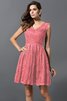 A-Line Prinzessin Reißverschluss Mini Brautjungfernkleid mit V-Ausschnitt - 28