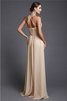 Reißverschluss Chiffon A-Linie Bodenlanges Ballkleid mit Rüschen - 2