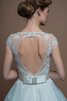 Strand A-Line Schaufel-Ausschnitt informelles Brautkleid mit Knöpfen mit Schmetterlingsknoten - 4