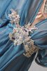 Abito da Damigella con Fusciacca in Chiffon A Terra in pizzo con Piega retro - 4