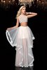 A Linie Tüll Zweistück Abendkleid mit Applikation ohne Ärmeln - 1