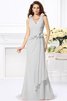 Robe demoiselle d'honneur naturel longue avec fleurs manche nulle de col en v - 16