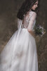 Robe de mariée a-ligne avec nœud voyant en satin vintage - 3