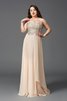 Robe de bal sexy en grandes tailles avec chiffon de traîne courte a-ligne - 1