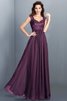 Robe demoiselle d'honneur longue naturel manche nulle jusqu'au sol de princesse - 4