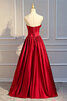 Leuchtenden Satin Schlichtes Glamouröses Ballkleid mit Natürlicher Taille - 5