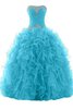 Organza Perlenbesetztes normale Taille Ärmelloses luxus bodenlanges Jugendweihekleid - 1