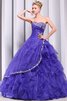 Trägerlos bodenlanges Quinceanera Kleid mit Rüschen mit Rücken Schnürung - 3