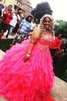 Abito da Ballo con Perline Senza Maniche Ball Gown A Terra Taglia Forte - 1