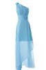 Plissiertes A-Line knöchellanges Rocklänge-asymmetrisches Brautjungfernkleid mit Blume - 20