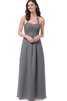 Robe demoiselle d'honneur long croisade ruché de tour de ceinture en haute - 1