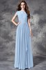 Ärmelloses Chiffon Normale Taille Anständiges Brautjungfernkleid mit Bordüre - 16