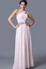 Gerüschtes Ärmelloses A-Line bodenlanges Abendkleid mit Kristall - 1