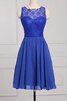 Robe demoiselle d'honneur naturel a-ligne d'epaule ecrite fermeutre eclair avec chiffon - 1