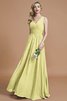 Abito da Damigella A-Line Principessa A Terra Senza Maniche in Chiffon - 13