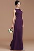 Robe demoiselle d'honneur naturel en chiffon avec zip de princesse au niveau de cou - 18