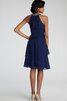 Chiffon Juwel Ausschnitt kurzes Brautjungfernkleid mit Perlen - 17
