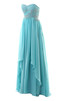 Vestido de Noche de Espalda medio descubierto de Escote sin tirantes de Cristal - 4