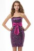 Abito Homecoming Farfalla Ornamento in Organza A-Line Senza Maniche Cerniera - 1