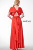 Robe demoiselle d'honneur nature elégant entrecroisé avec sans manches ruché - 4