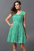 A-Line Prinzessin Reißverschluss Mini Brautjungfernkleid mit V-Ausschnitt - 15