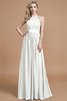 Robe demoiselle d'honneur manche nulle avec zip ruché jusqu'au sol en chiffon - 21