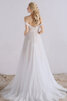 Abito da sposa moderno naturale con fiore speciale in raso a sala - 3