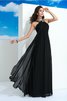 A Linie Chiffon Reißverschluss Nackenband Formelles Abendkleid - 3