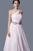 Gerüschtes Ärmelloses A-Line bodenlanges Abendkleid mit Kristall - 2