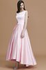Robe demoiselle d'honneur de lotus col en bateau manche nulle a-ligne asymétrique - 28