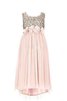 Prinzessin Paillettenbesetztes Normale Taille Bodenlanges Blumenmädchenkleid mit Blume - 1
