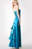 Robe demoiselle d'honneur luxueux de lotus d'épaule asymétrique ruché avec gradins - 3