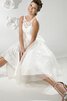 Modesto Vestido de Novia en Encaje y Organza de Escote redondo de Volantes Adorno - 1