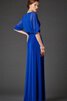 Robe de bal plissé a-ligne avec manche 1/2 col en bateau avec ruban - 2