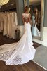 Robe de mariée belle broder col en forme de cœur simple longue - 1