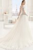 Robe de mariée discrete luxueux en dentelle avec ruban ceinture en étoffe - 2